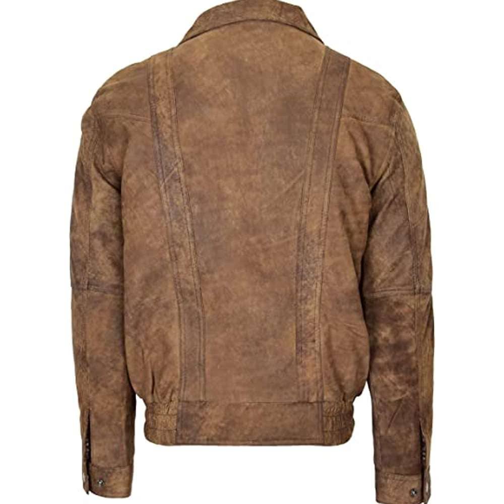 Mens Blouson Style Suede Leather Jacket