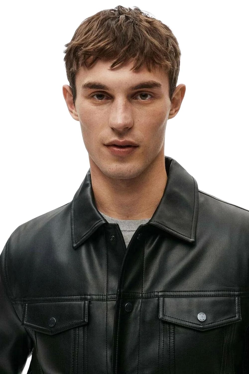 Mens Black Shirt Style Leather Jacket