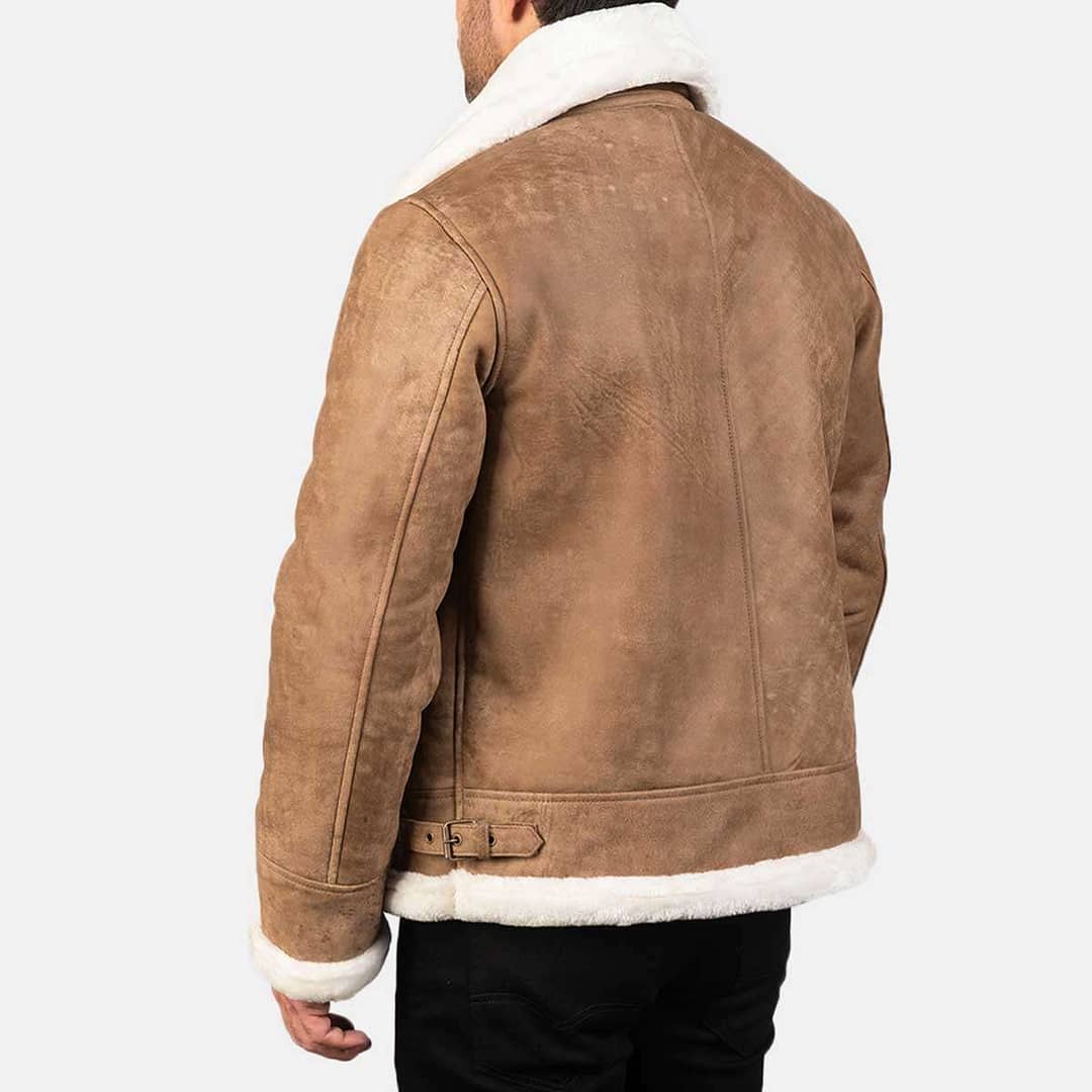 B3 Bomber Mid Brown Leather Jacket