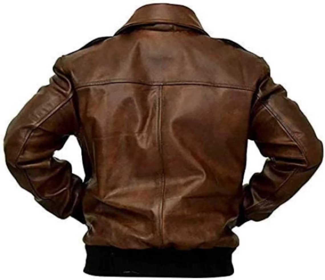 a2-pilot-air-force-flight-bomber-brown-leather-jacket-4