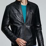 Bridgestone Casual Black Leather Jacket