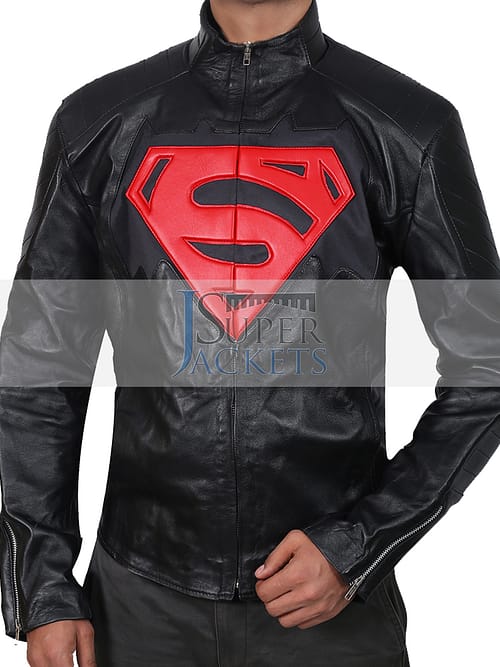 Batman vs Superman Men's Black Leather Jacket