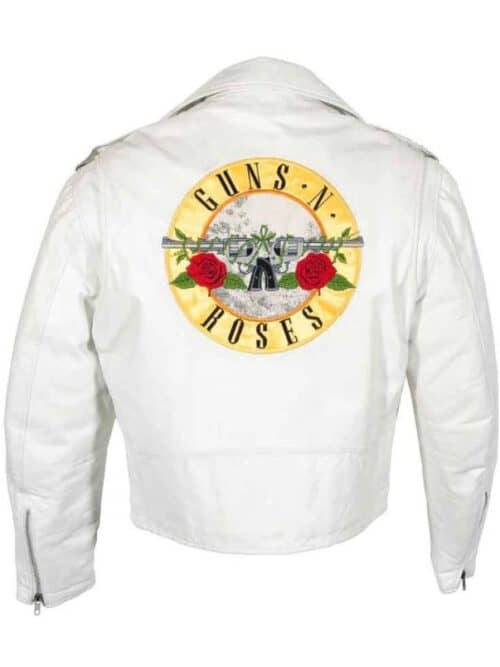 Guns N Roses Paradise City White Leather Jacket