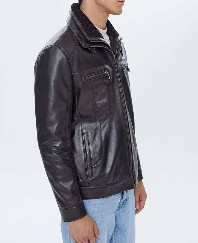 Archer Vintage Style Black Leather Jacket for Men