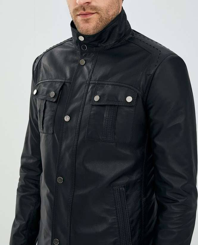 Benjamin Black Leather Blouson Jacket