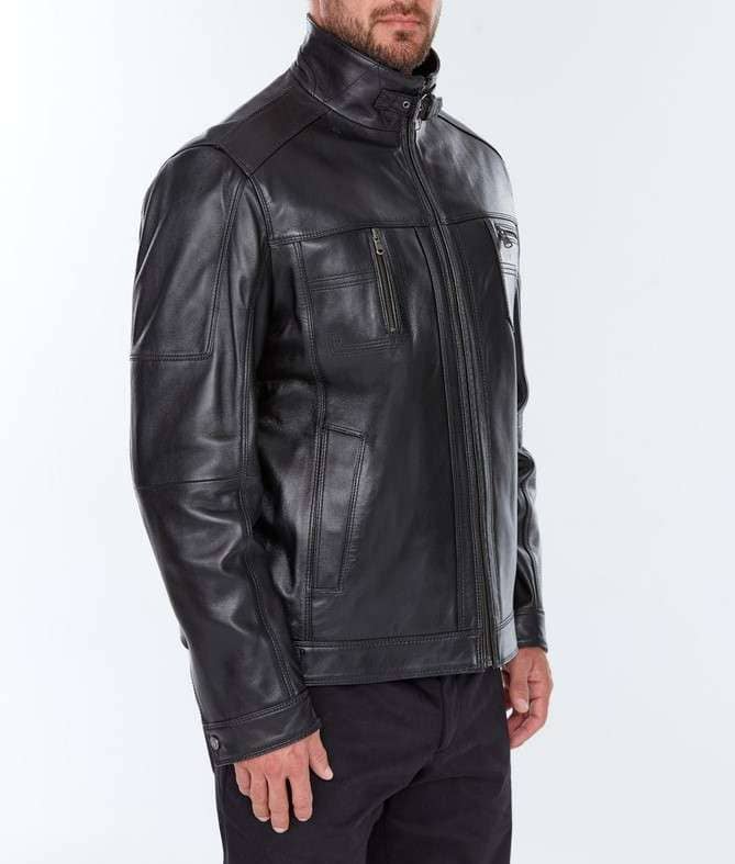 Brad Casual Black Leather Jacket