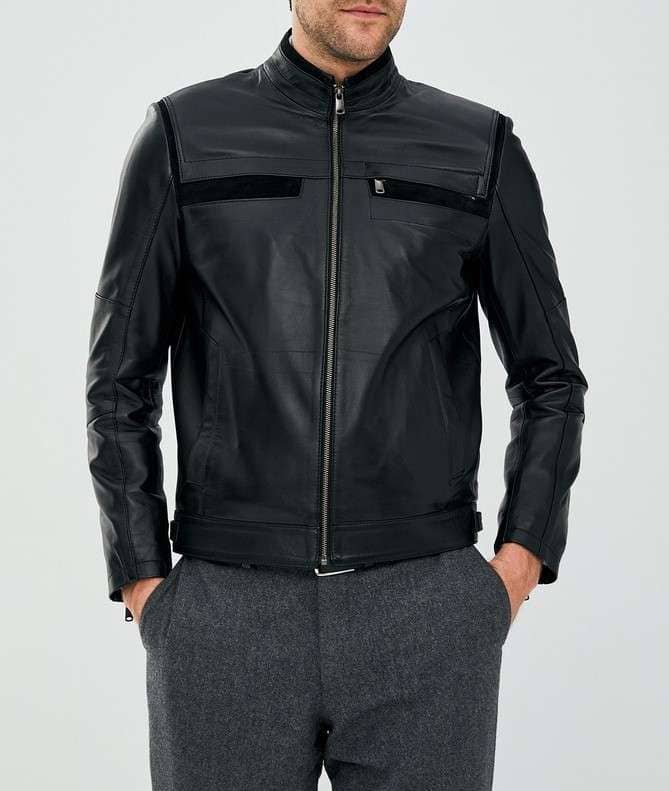 Norton Casual Black Sheepskin Leather Jacket for Men
