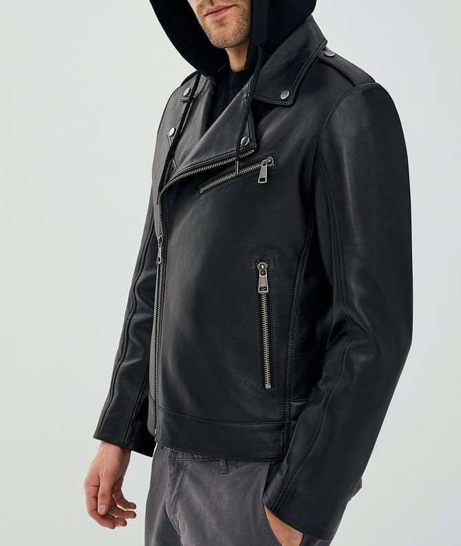 Brando Biker Black Leather Jacket for Men