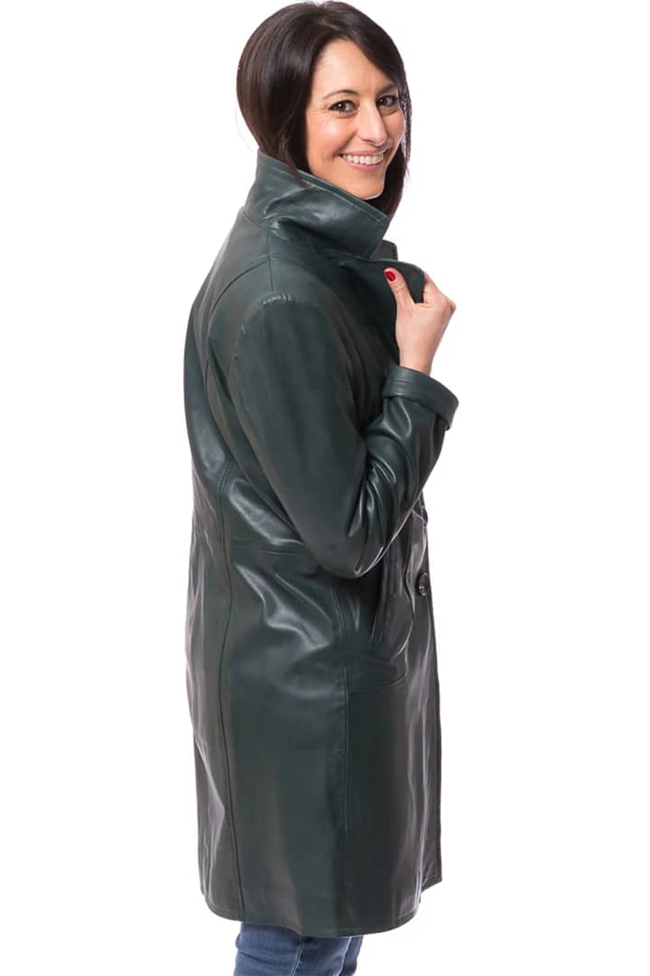 Sheepskin Leather Trench Coat