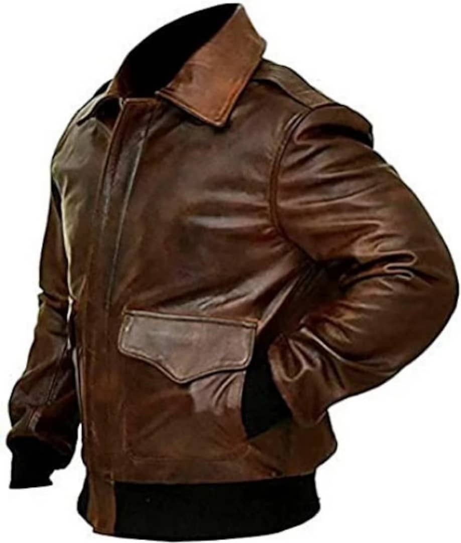 a2-pilot-air-force-flight-bomber-brown-leather-jacket-2